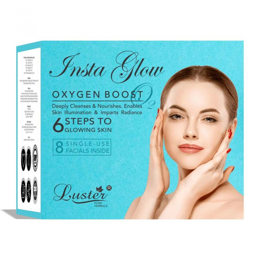 LUSTER Oxygen Facial Kit (New) Набор: Пенка для умывания, Скраб для лица, Массажный крем для лица, Массажный гель для лица, Маска для лица, Сыворотка для лица 6*40мл