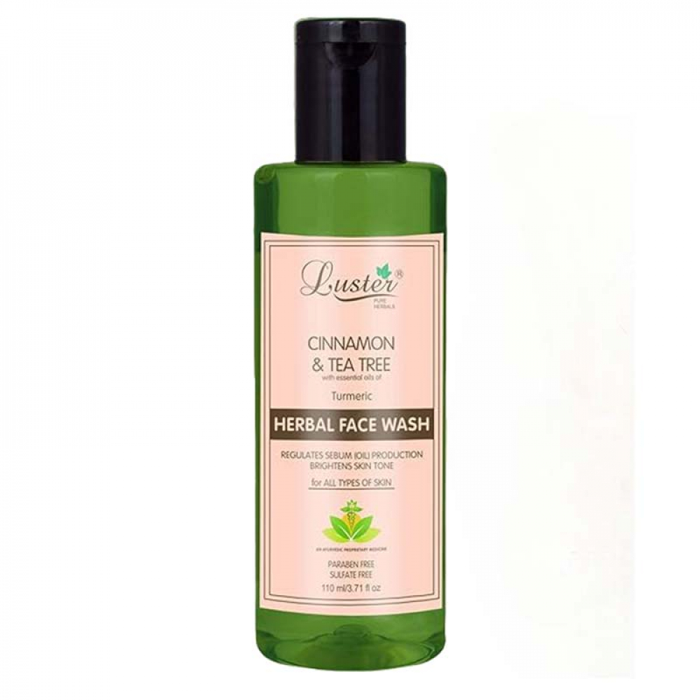 LUSTER Cinnamon & Tea Tree Herbal Face Wash Гель для умывания с маслами корицы, чайного дерева и куркумы 110мл