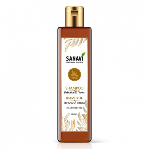 SANAVI Shampoo shikakai and neem Шампунь шикакай и ним 200мл