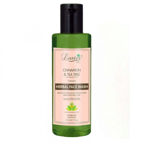 LUSTER Cinnamon & Tea Tree Herbal Face Wash Гель для умывания с маслами корицы, чайного дерева и куркумы 110мл