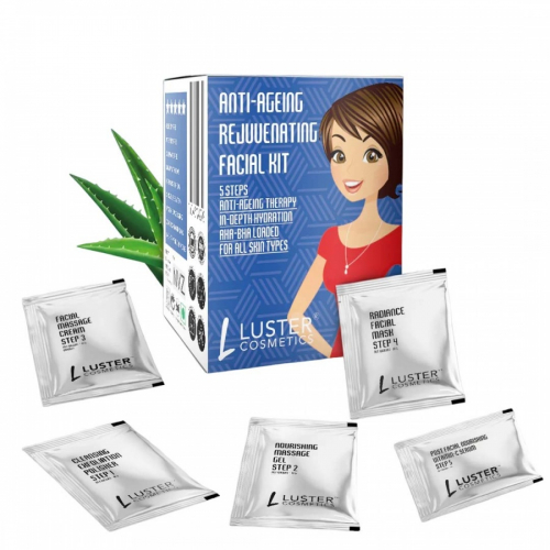 Luster Anti Ageing Facial Kit Набор: Пенка-скраб для умывания, Массажный гель для лица, Массажный крем для лица, Маска для лица, Сыворотка для лица 45г