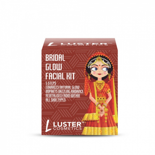 LUSTER Bridal Facial Kit Набор: Пенка-скраб для умывания, Массажный гель для лица, Массажный крем для лица, Маска для лица, Сыворотка для лица 45г