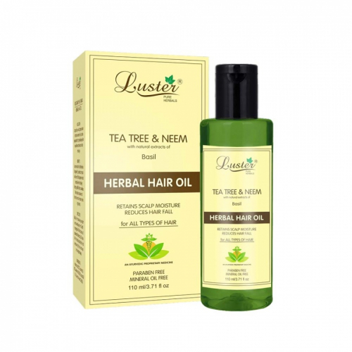 LUSTER Tea Tree & Neem Herbal Hair Oil Увлажняющее масло для волос с чайным деревом и нимом 110мл