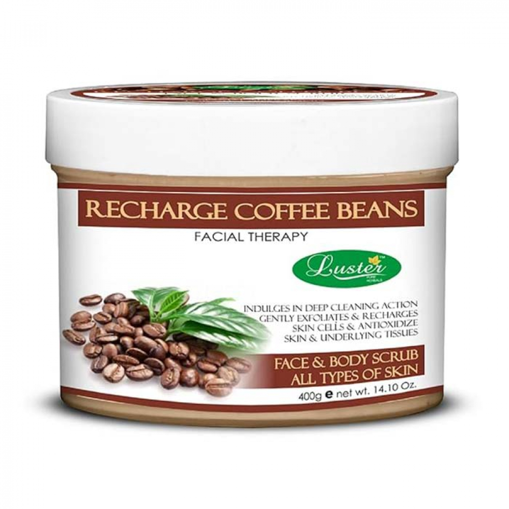 LUSTER Recharge Coffee Bean Cream Scrub Скраб для лица и тела с кофейными зёрнами 400г