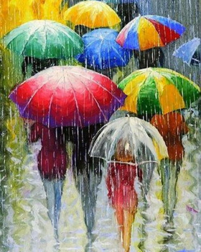 Люди под зонтами
