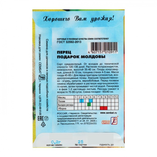 Семена Перец сладкий 