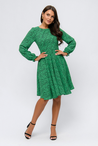Платье 1001 DRESS #914442Зеленый (принт)