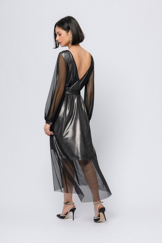 Платье 1001 DRESS #959508Серебристый / черный