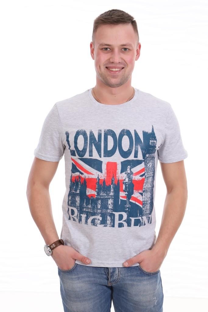 Футболка мужская London (св.-серый меланж)