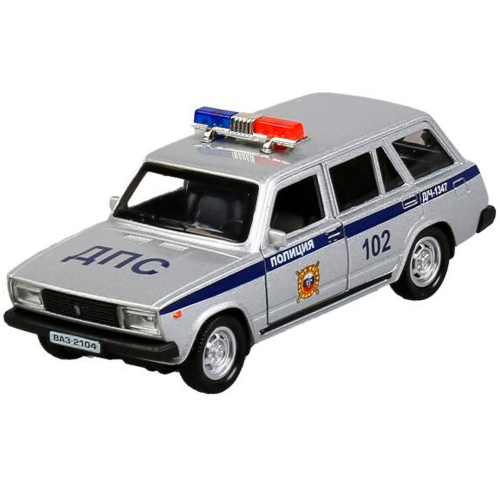 Модель 2104-12POL-SR ВАЗ-2104 Жигули Полиция серебристый Технопарк в кор. в Нижнем Новгороде