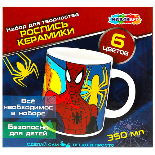 Набор для творчества Кружка для росписи 6 цв. Супергерой МУЛЬТИ АРТ MUG-PAUK1 в Нижнем Новгороде