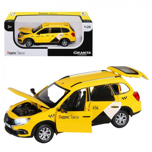 Модель 1:24 Яндекс.Такси LADA GRANTA CROSS,желтый, 1251347JB Автопанорама в Нижнем Новгороде