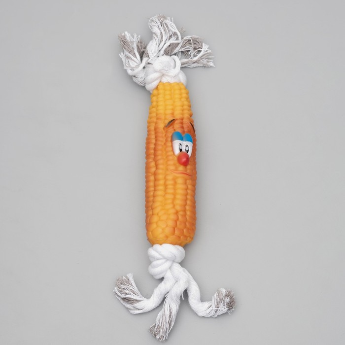 Игрушка на канате «Кукуруза» для собак, 30 см (кукуруза 14 см)