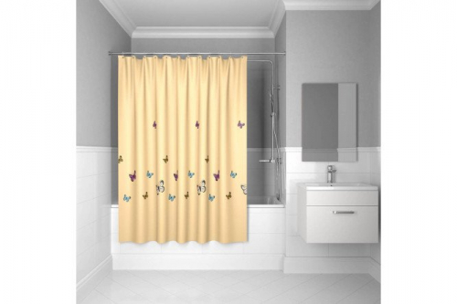 Штора для ванной комнаты IDDIS Butterfly Yellow Полиэстер, 200x200 см