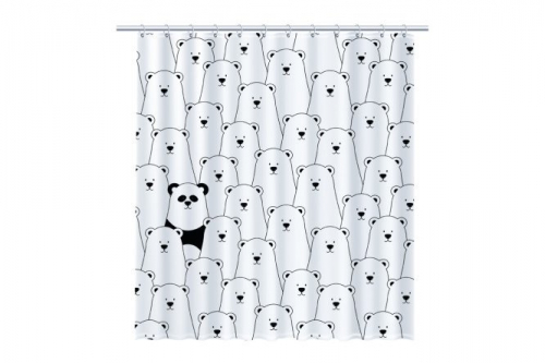Шторка для ванной комнаты Panda Полиэстер, 180x200 см