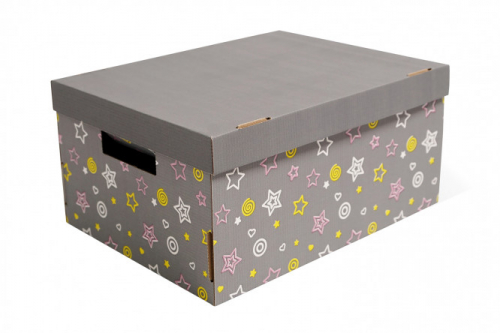 Коробка с крышкой Д20104 для хранения вещей для хранения вещей 37x18x28 см, 18.64 л