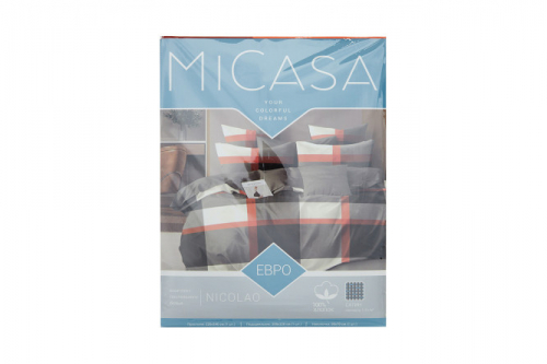 Комплект постельного белья MICASA Nicolao Евро, Сатин 205х220 см, Евро