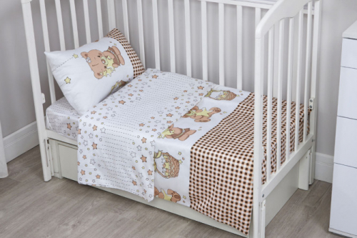 Комплект постельного белья MICASA Kids Stars Для новорожденных, Сатин