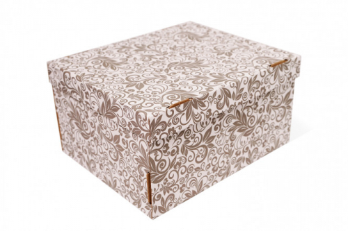 Коробка с крышкой Винтажный узор для хранения вещей для хранения вещей 32x17x26 см, 14.14 л
