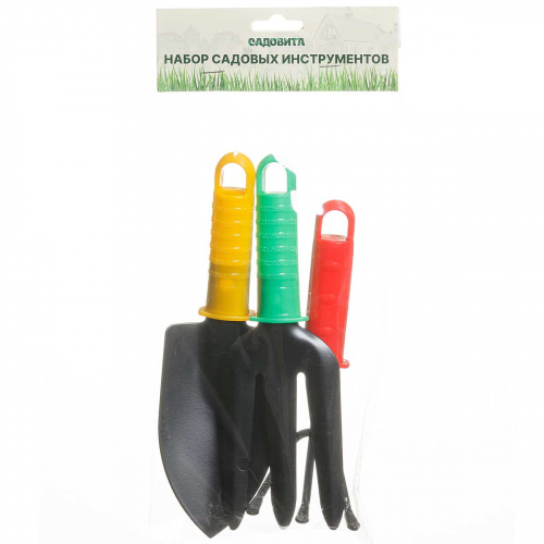 Набор инструментов HD1099 садовый 3 предмета (лопатка, рыхлитель, вилка-рыхлитель) 20-23см (60)