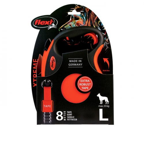 Рулетка Flexi Xtreme tape L (до 55 кг) лента, 8 м черный/оранжевый