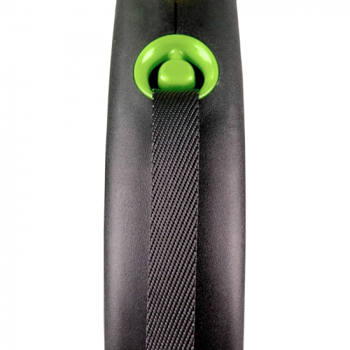 Рулетка Flexi Black Design L (до 50 кг) 5 м лента, черный/зеленый