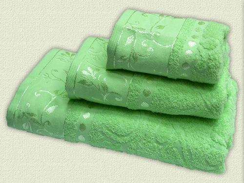 Комплект махровый из трех арт. 860 (цв. 527 - пастельно-зелёный)