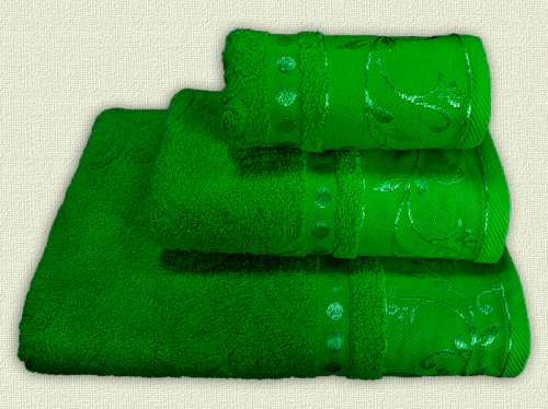 Комплект махровый из трех арт. 860 (цв. 523 - зеленый)