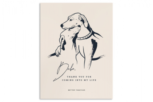 Постер на подложке Эскиз собаки 30х40 см