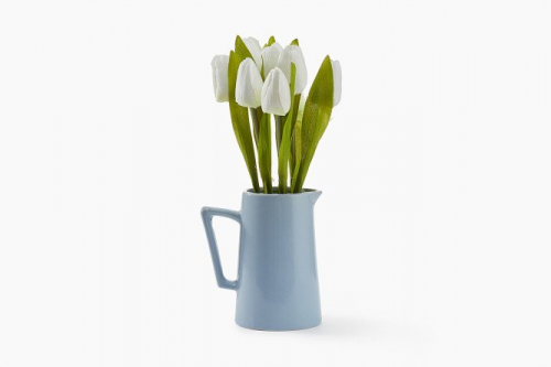 Искусственное растение в керамическом кашпо Тюльпаны   18х18 см