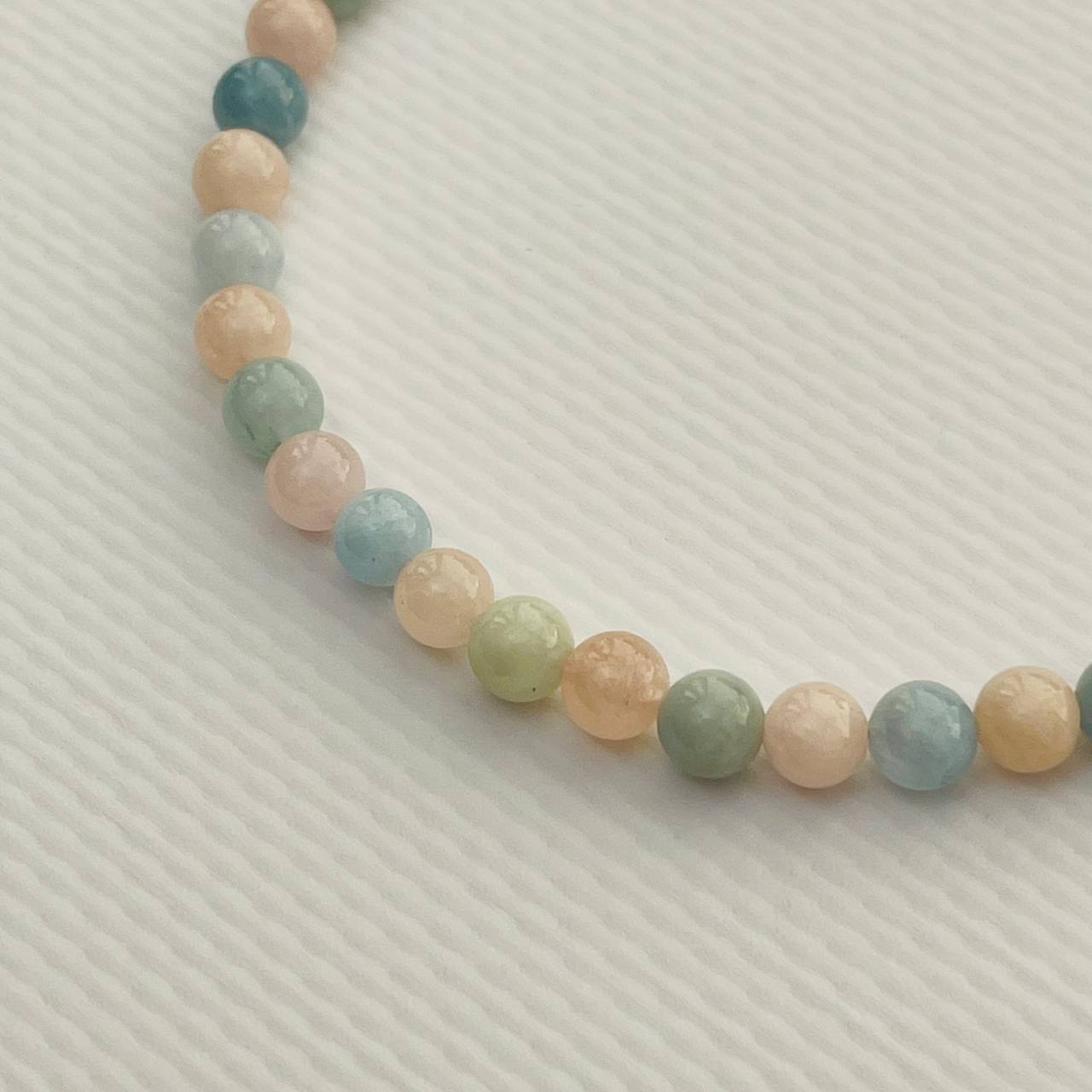 Радуга Самоцветов Бусы из Берилла,Морганита и Аквамарина