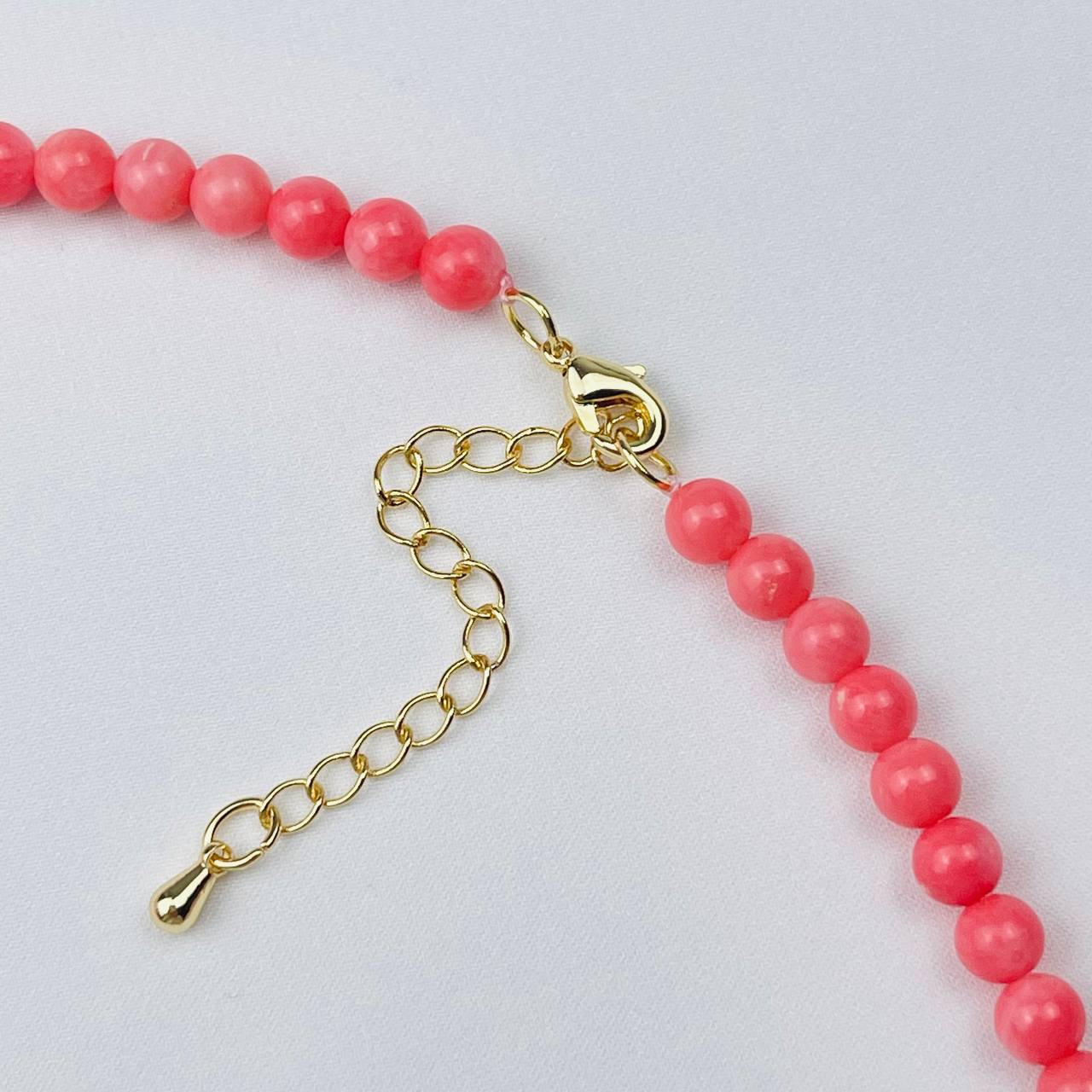 Радуга Самоцветов Колье из розового Коралла