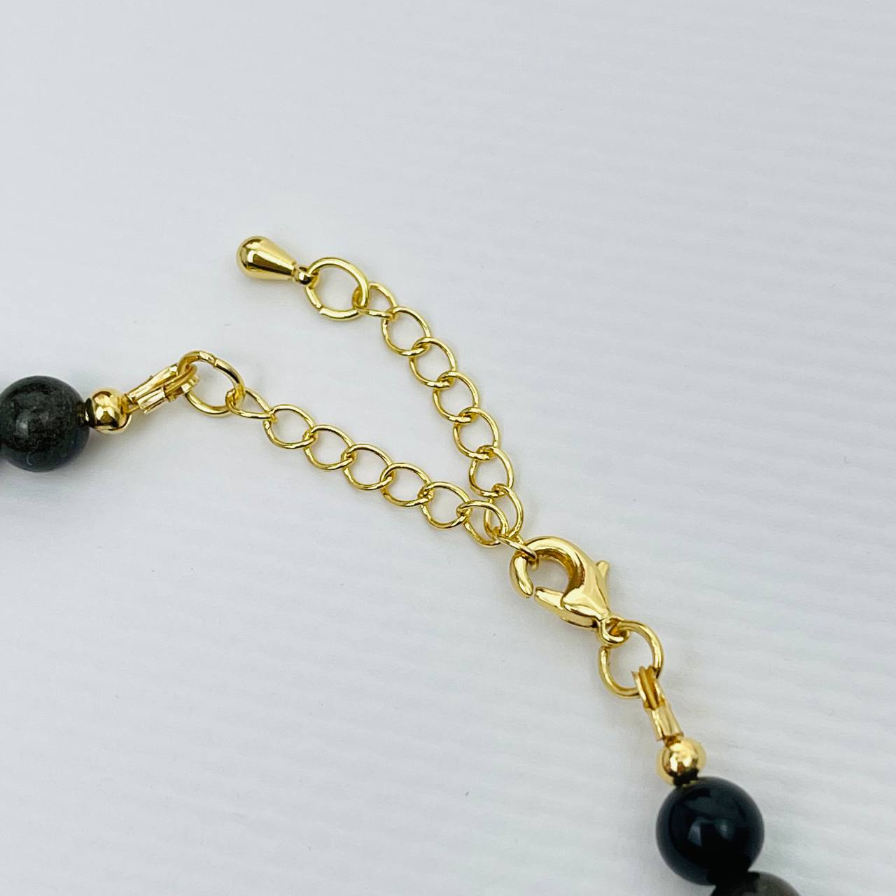 Радуга Самоцветов Колье из золотистого Обсидиана,Перламутра и Цитрина