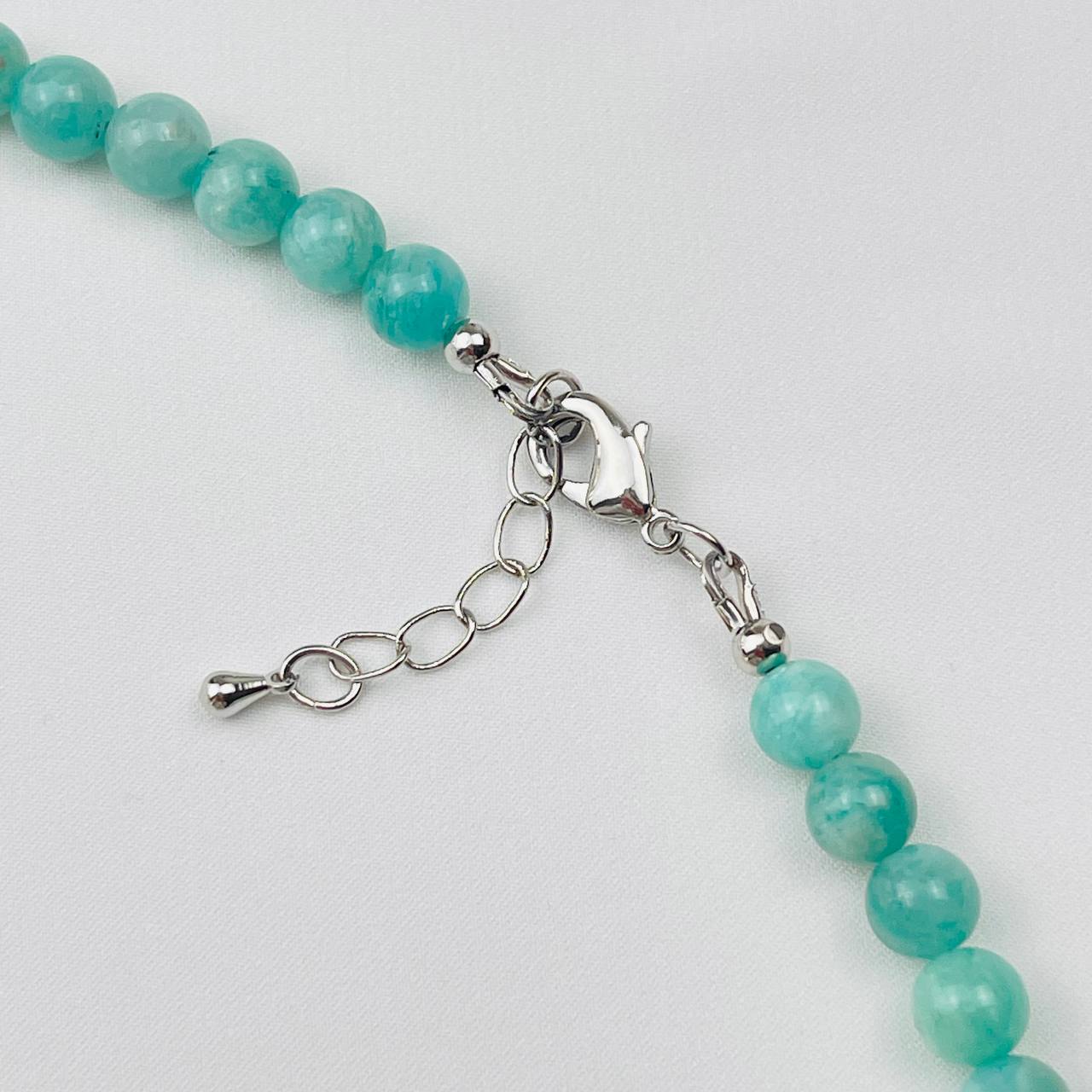 Радуга Самоцветов Колье из Амазонита и Лунного камня