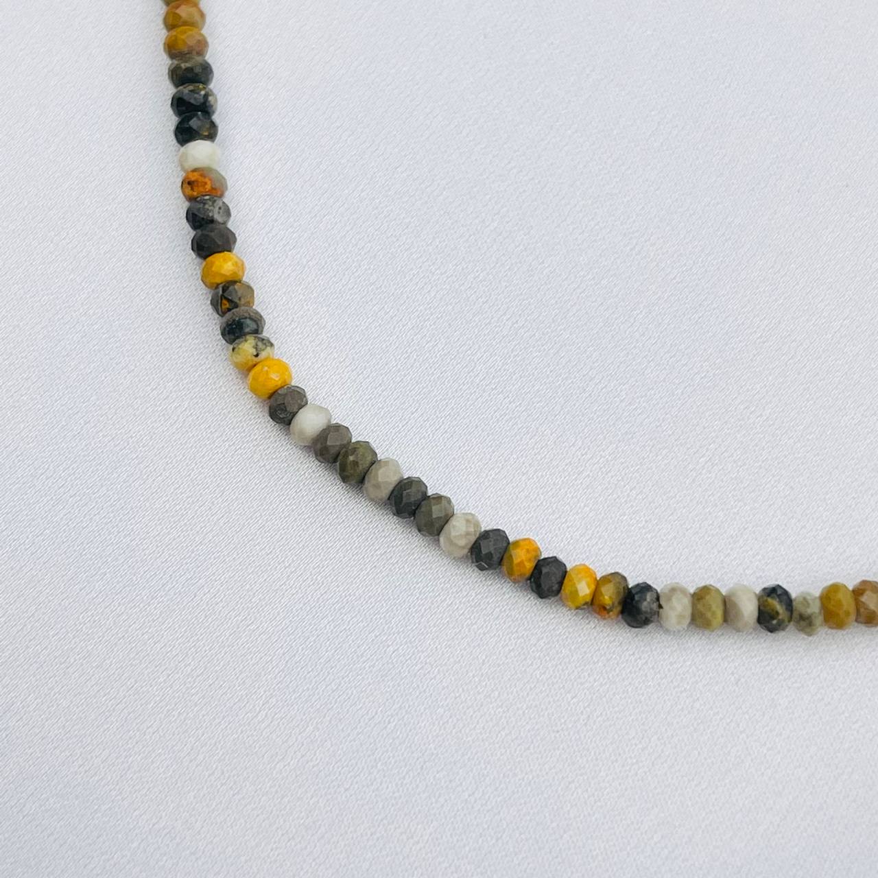 Радуга Самоцветов Бусы-Чокер из пчелиной Яшмы