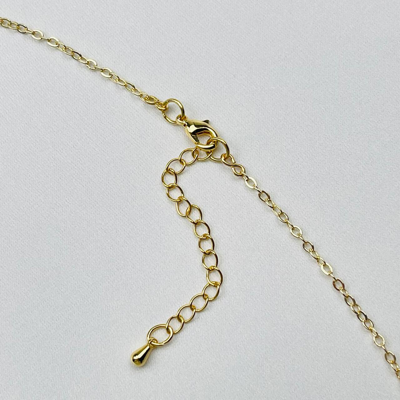 Радуга Самоцветов Колье на цепочке с Малахитом и Жемчугом