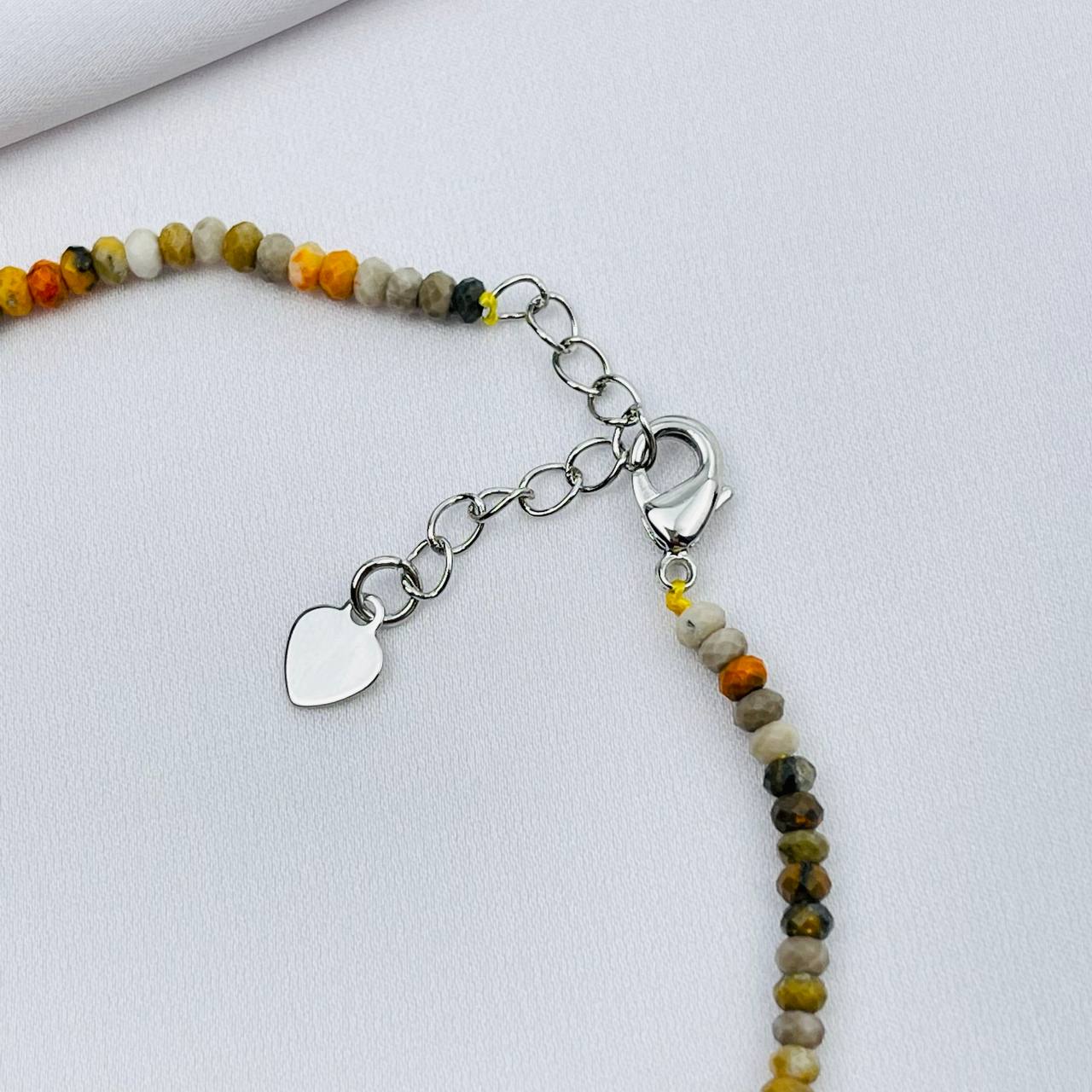 Радуга Самоцветов Бусы-Чокер из пчелиной Яшмы