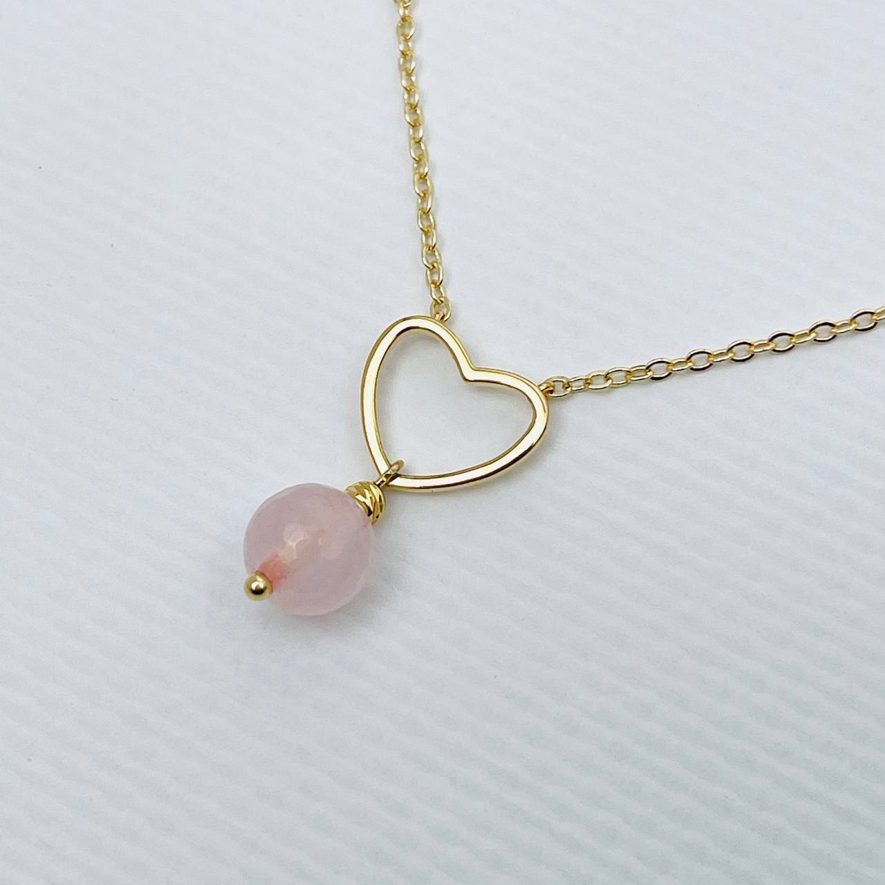 Радуга Самоцветов Колье на цепочке с Розовым кварцем