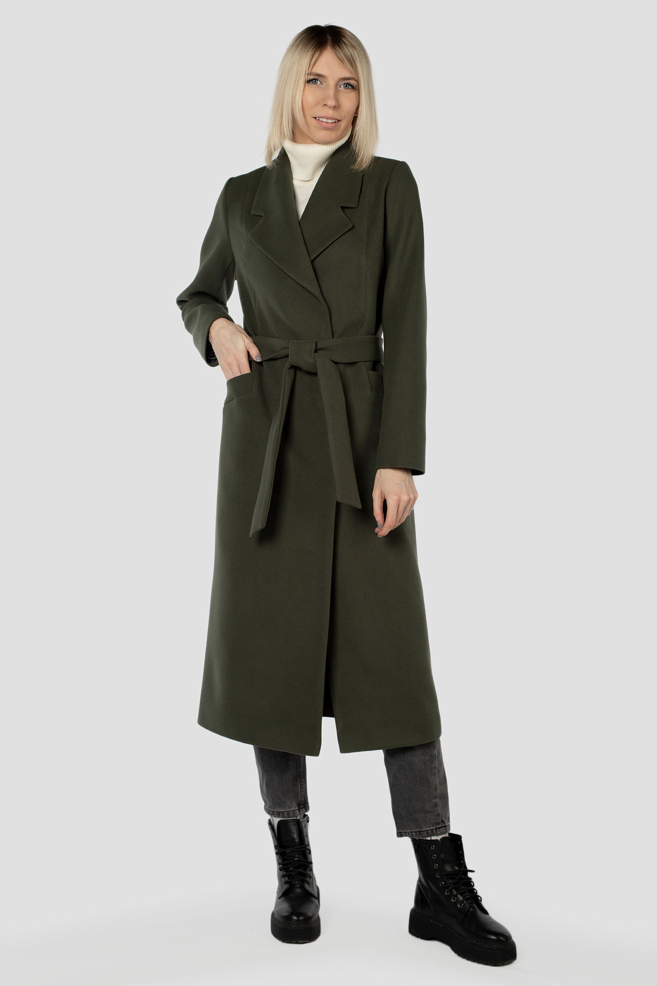 01-11777 Пальто женское демисезонное (пояс)