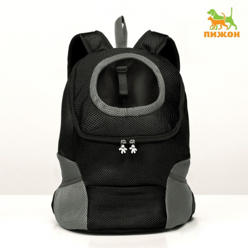 Рюкзак-переноска для животных, максимальный вес 16 кг, 36 х 21 х 45 см, чёрный