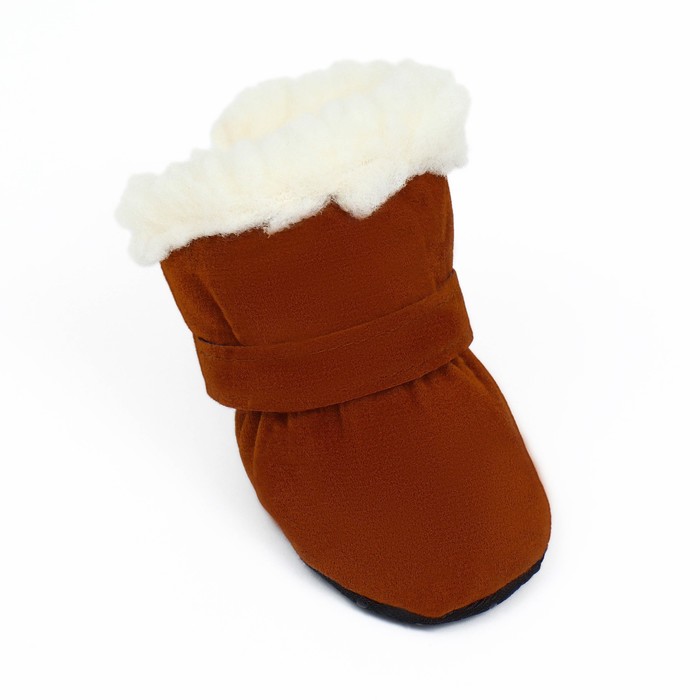 Ботинки для животных «На прогулку», набор 4 шт., размер 1, коричневые