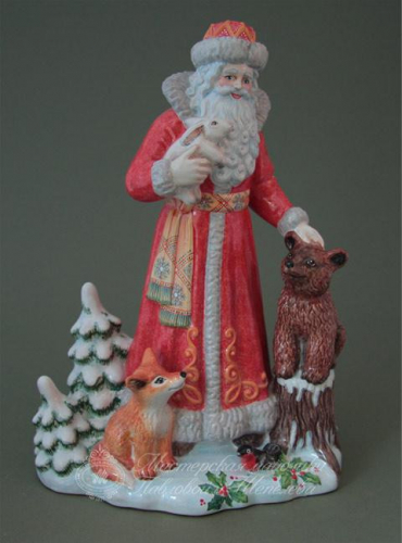 Дед Мороз со зверями малый