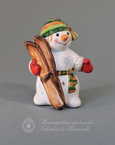 Снеговик с лыжами (новая роспись)