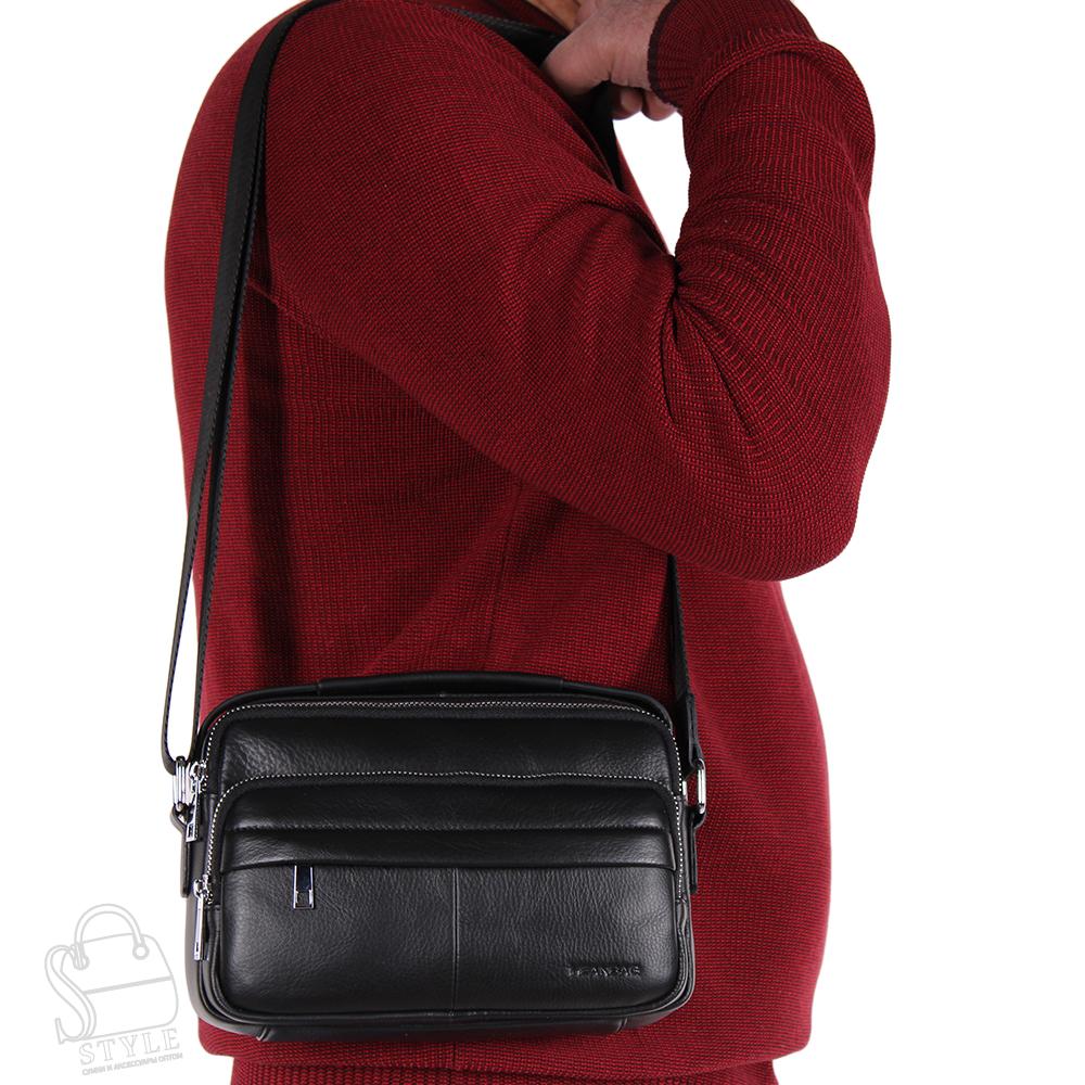 Сумка мужская кожаная 2071BSH black Heanbag