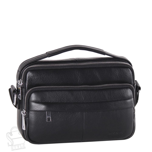 Сумка мужская кожаная 2071BSH black Heanbag