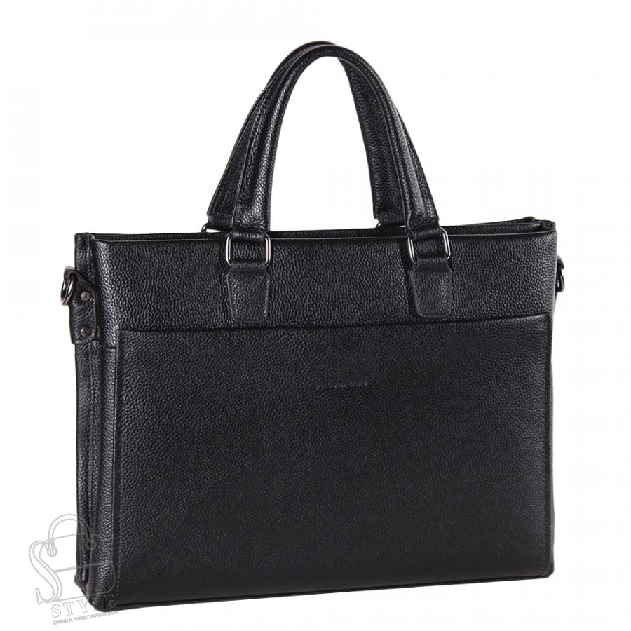 Портфель мужской кожаный 8815-4H black Heanbag/20(дефект)