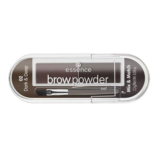 Essence/Тени д/бровей BROW POWDER SET т.02/927121/для брюнеток