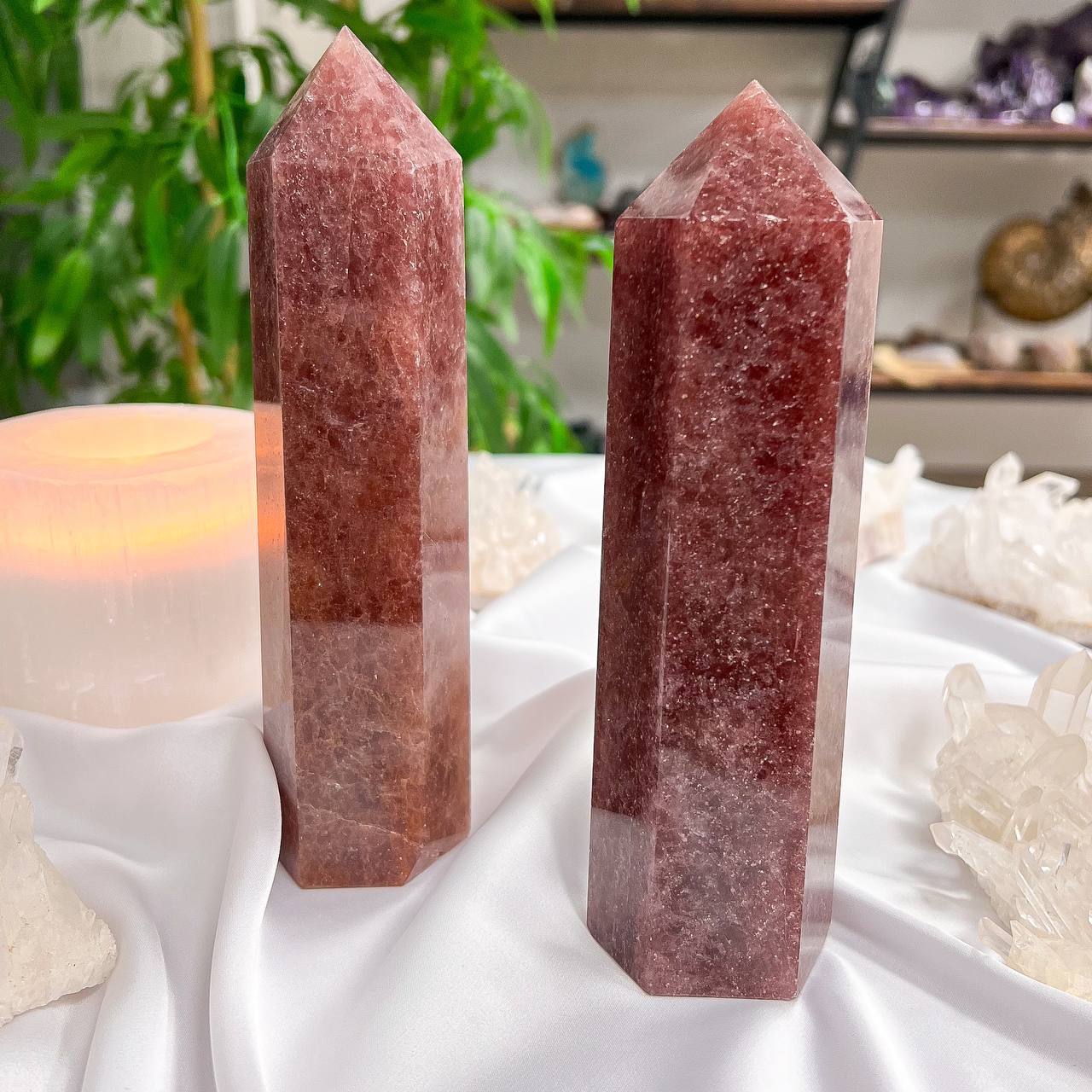 Радуга Самоцветов Кристалл-Генератор из Клубничного кварца