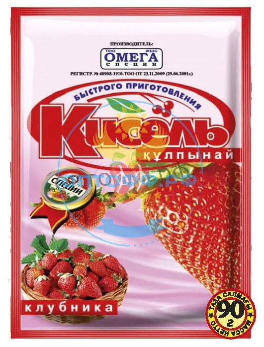 Омега Кисель 90гр. Клубника (кор*50)