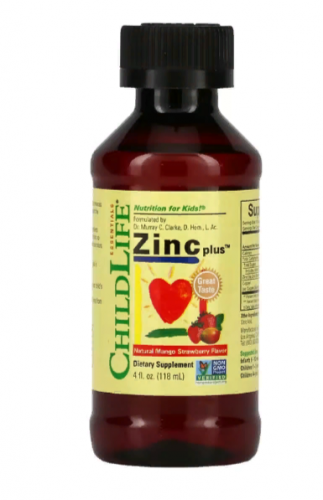 ChildLife Essentials, Essentials, Zinc Plus, цинк, натуральный вкус манго и клубники, 118 мл (4 жидк. унции)